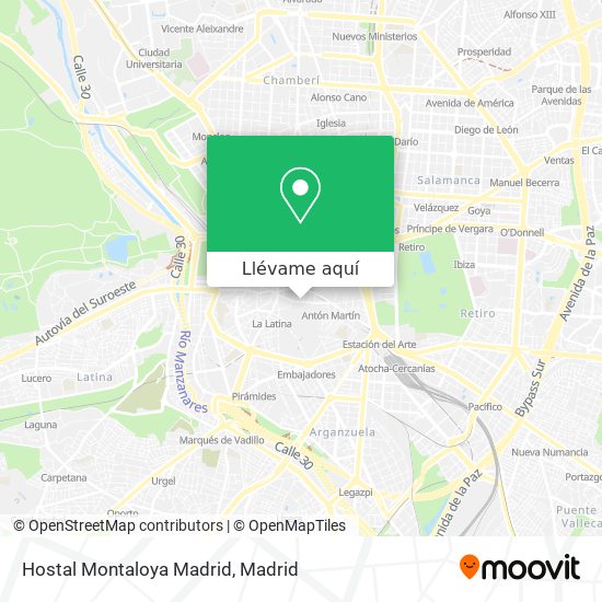 Mapa Hostal Montaloya Madrid