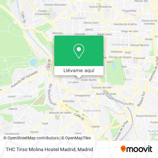 Mapa THC Tirso Molina Hostel Madrid