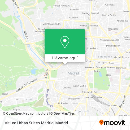 Mapa Vitium Urban Suites Madrid