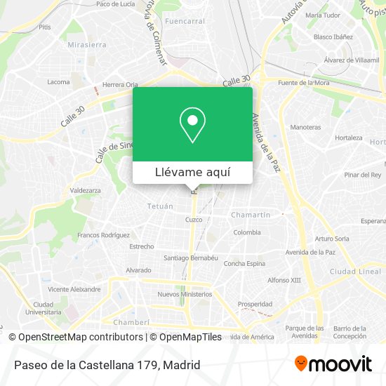 Mapa Paseo de la Castellana 179