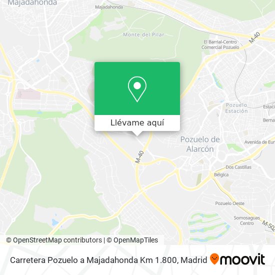 Mapa Carretera Pozuelo a Majadahonda Km 1.800