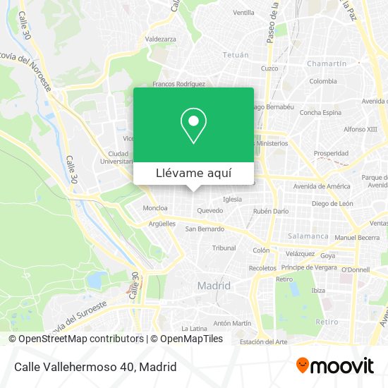 Mapa Calle Vallehermoso 40