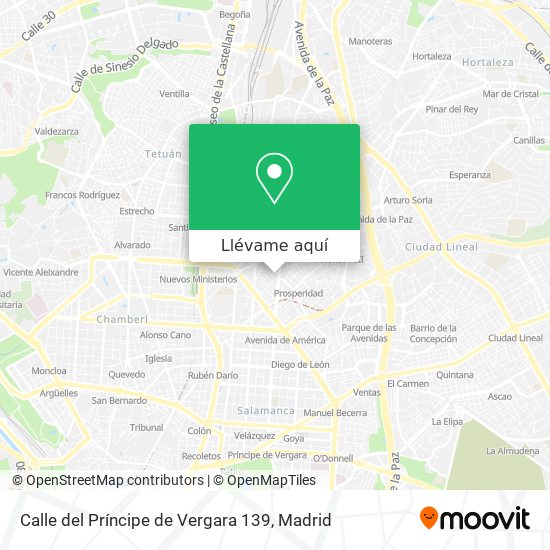 Mapa Calle del Príncipe de Vergara 139