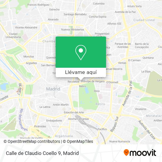 Mapa Calle de Claudio Coello 9