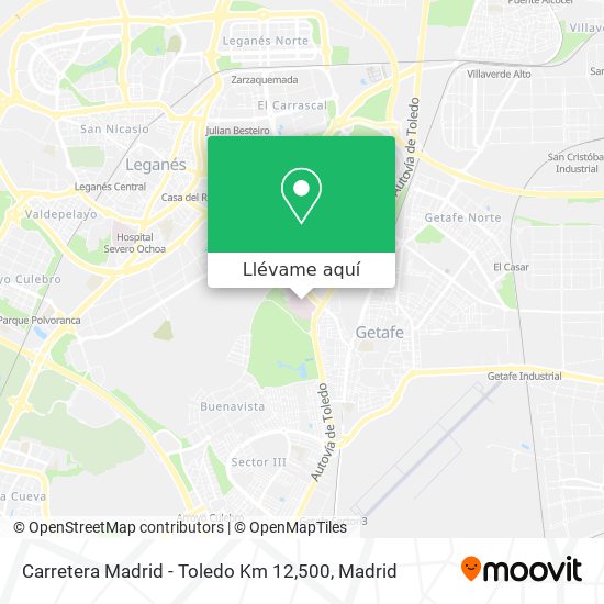Mapa Carretera Madrid - Toledo Km 12,500