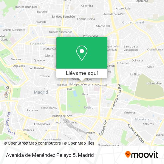 Mapa Avenida de Menéndez Pelayo 5