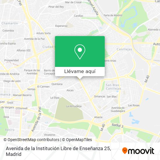 Mapa Avenida de la Institución Libre de Enseñanza 25