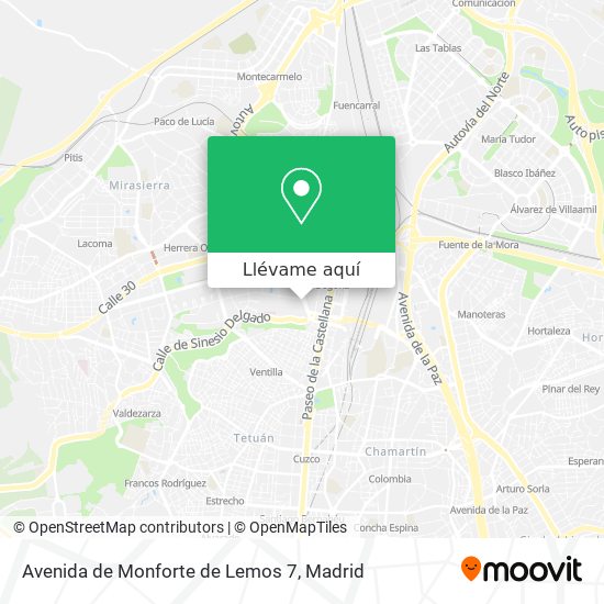 Mapa Avenida de Monforte de Lemos 7