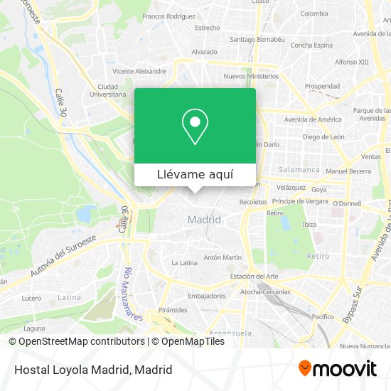 Mapa Hostal Loyola Madrid