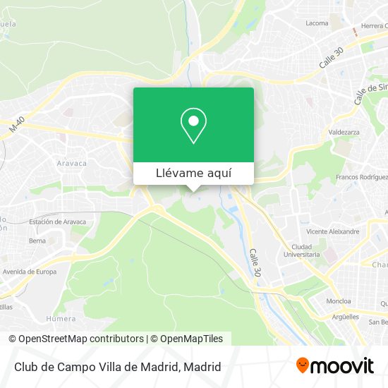 Mapa Club de Campo Villa de Madrid