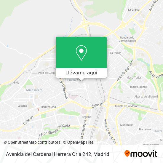 Mapa Avenida del Cardenal Herrera Oria 242