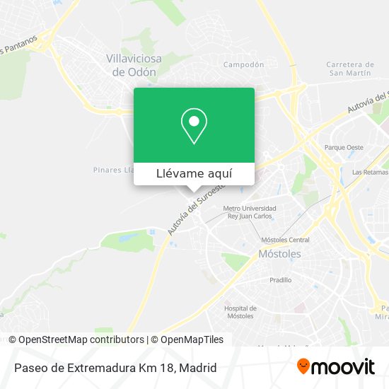 Mapa Paseo de Extremadura Km 18