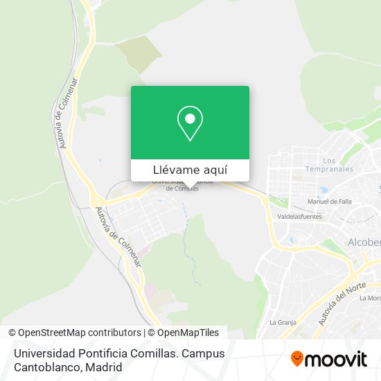 Mapa Universidad Pontificia Comillas. Campus Cantoblanco