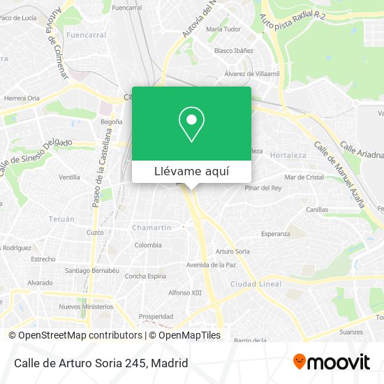 Mapa Calle de Arturo Soria 245