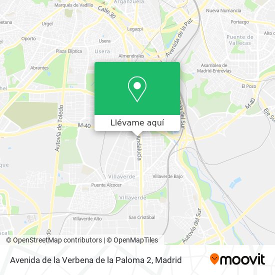 Mapa Avenida de la Verbena de la Paloma 2