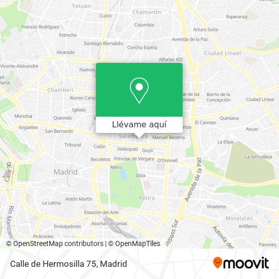 Mapa Calle de Hermosilla 75