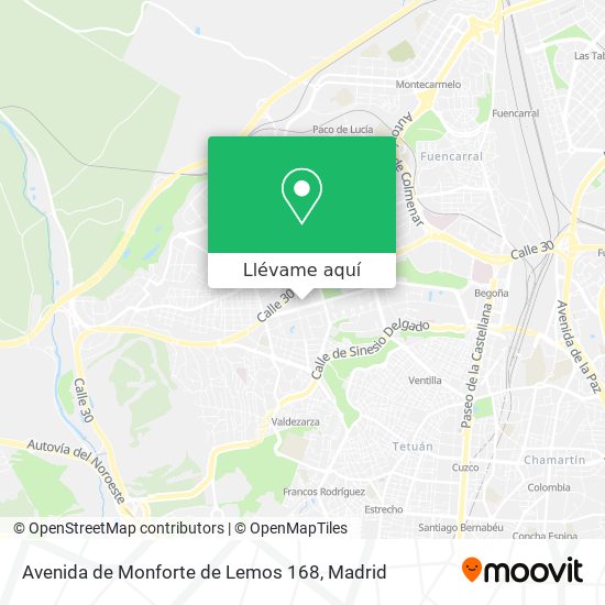 Mapa Avenida de Monforte de Lemos 168