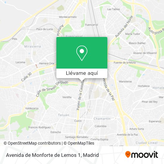 Mapa Avenida de Monforte de Lemos 1