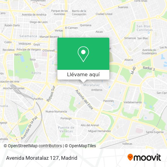 Mapa Avenida Moratalaz 127
