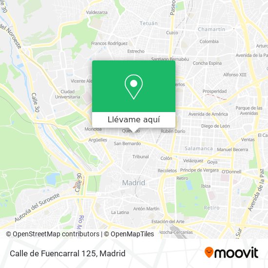 Mapa Calle de Fuencarral 125