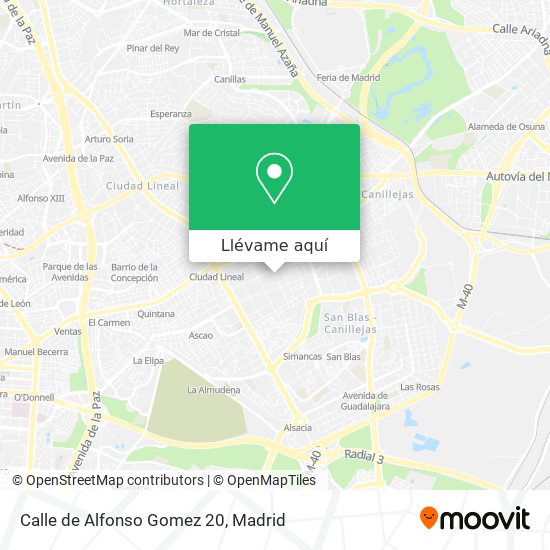 Mapa Calle de Alfonso Gomez 20