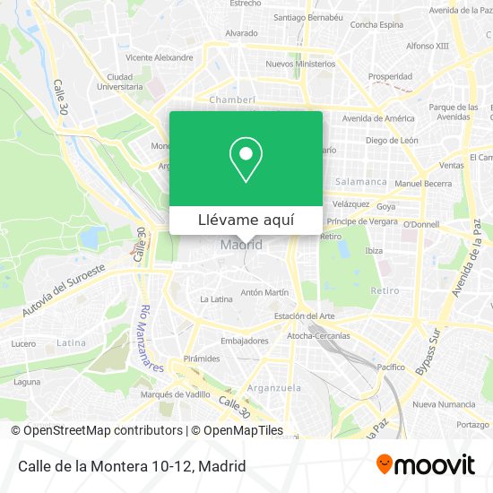 Mapa Calle de la Montera 10-12