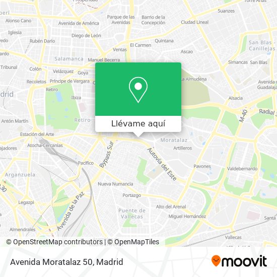 Mapa Avenida Moratalaz 50