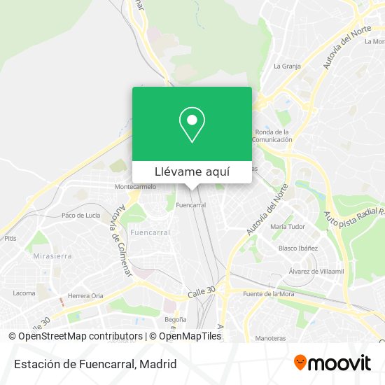 Mapa Estación de Fuencarral