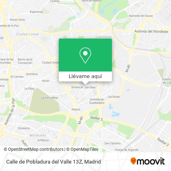 Mapa Calle de Pobladura del Valle 13Z
