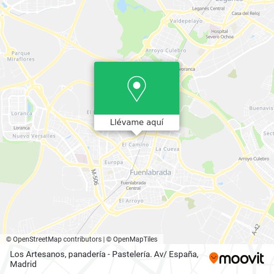 Mapa Los Artesanos, panadería - Pastelería. Av/ España
