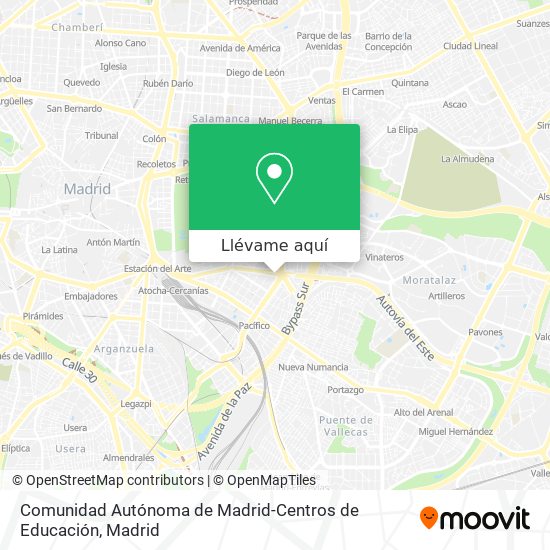 Mapa Comunidad Autónoma de Madrid-Centros de Educación