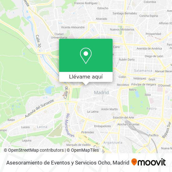 Mapa Asesoramiento de Eventos y Servicios Ocho