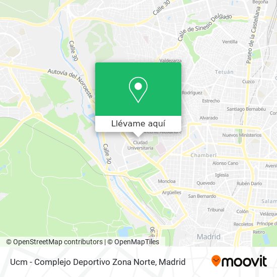 Mapa Ucm - Complejo Deportivo Zona Norte