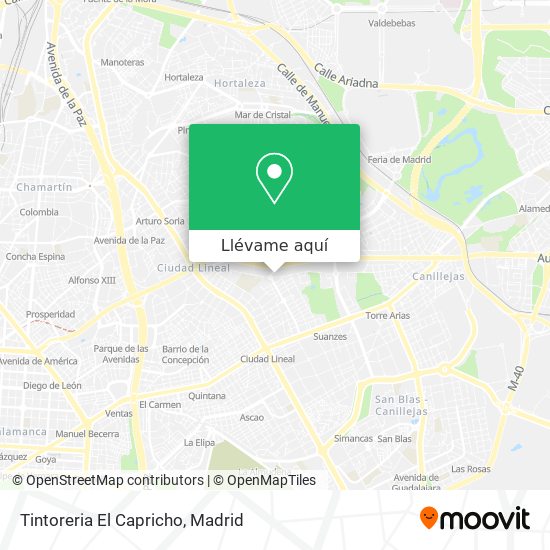 Mapa Tintoreria El Capricho