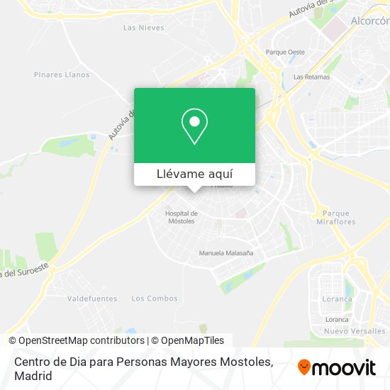 Mapa Centro de Dia para Personas Mayores Mostoles