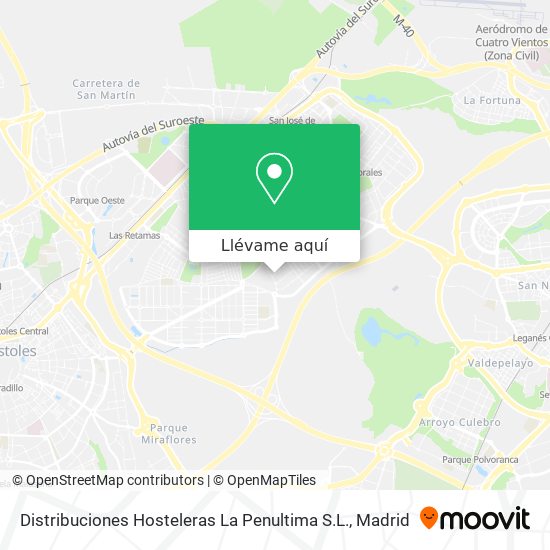Mapa Distribuciones Hosteleras La Penultima S.L.
