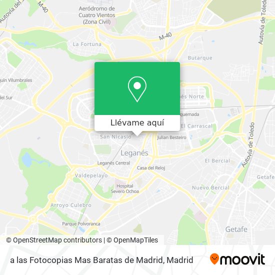 Mapa a las Fotocopias Mas Baratas de Madrid