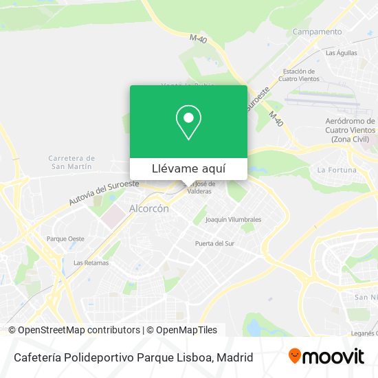 Mapa Cafetería Polideportivo Parque Lisboa