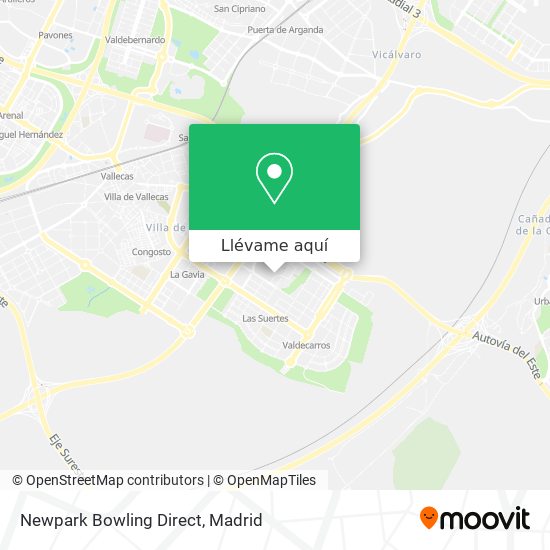 Mapa Newpark Bowling Direct
