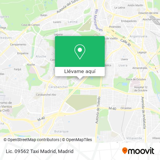 Mapa Lic. 09562 Taxi Madrid