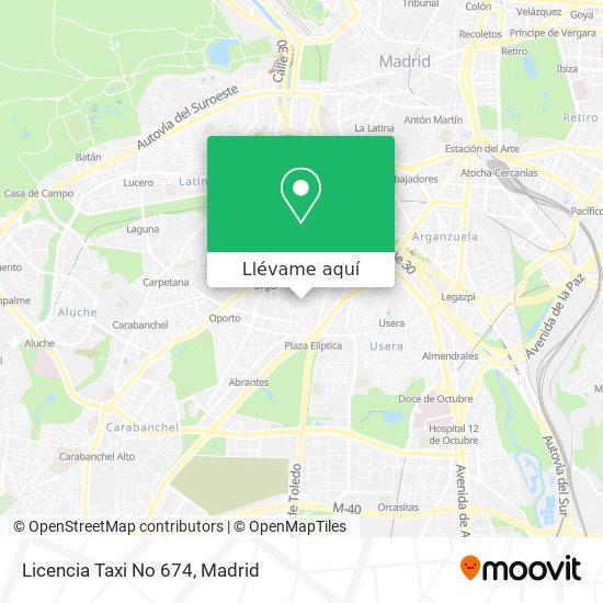 Mapa Licencia Taxi No 674