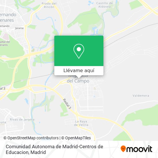 Mapa Comunidad Autonoma de Madrid-Centros de Educacion