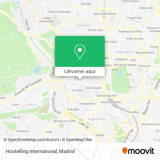 Mapa Hostelling International