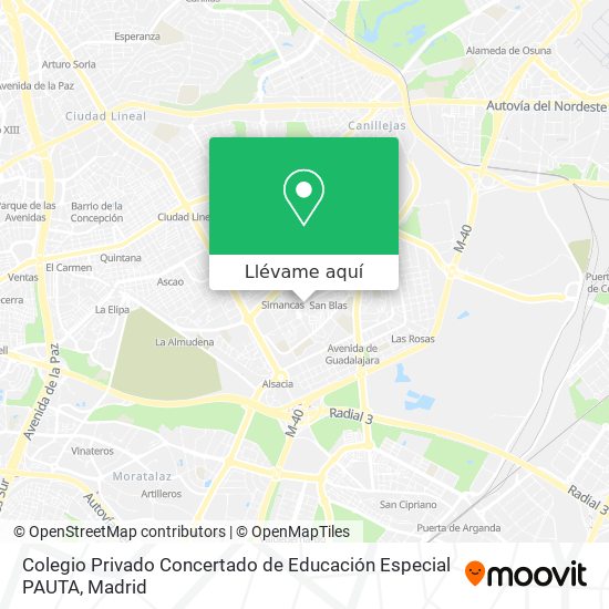 Mapa Colegio Privado Concertado de Educación Especial PAUTA