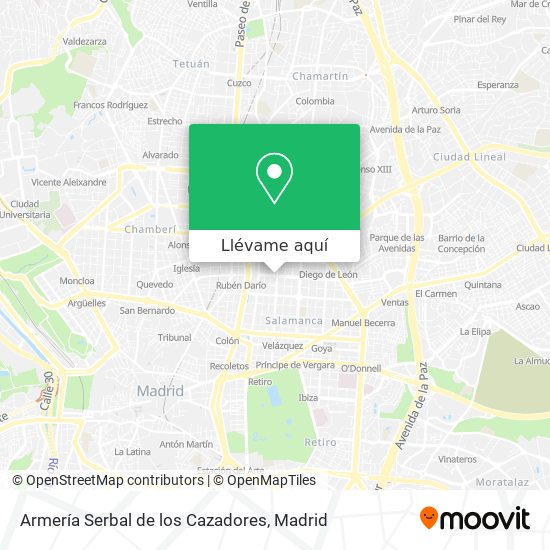 Mapa Armería Serbal de los Cazadores