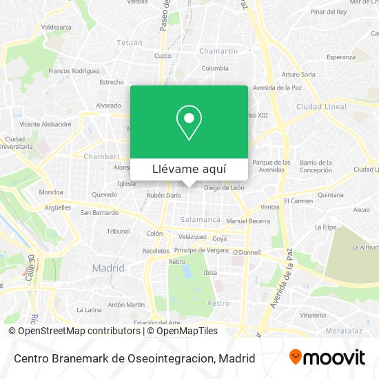 Mapa Centro Branemark de Oseointegracion