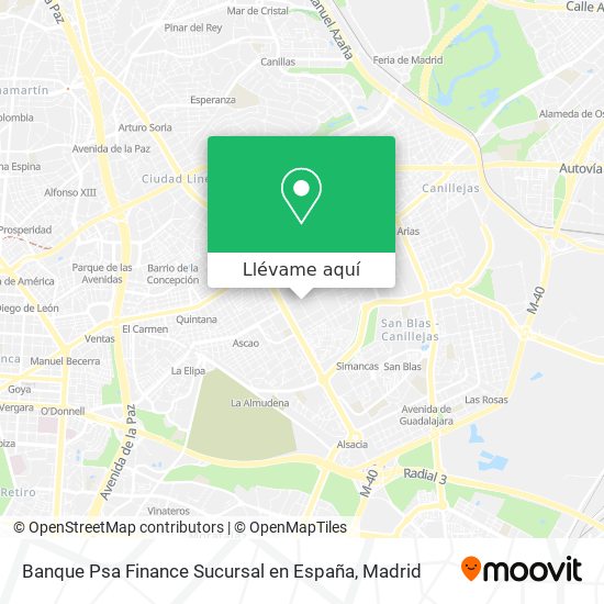Mapa Banque Psa Finance Sucursal en España