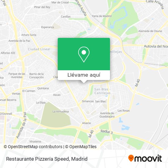 Mapa Restaurante Pizzería Speed