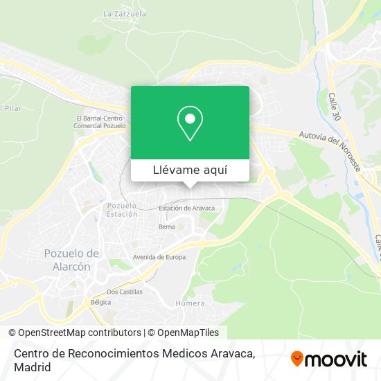 Mapa Centro de Reconocimientos Medicos Aravaca