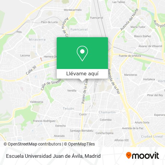 Mapa Escuela Universidad Juan de Ávila